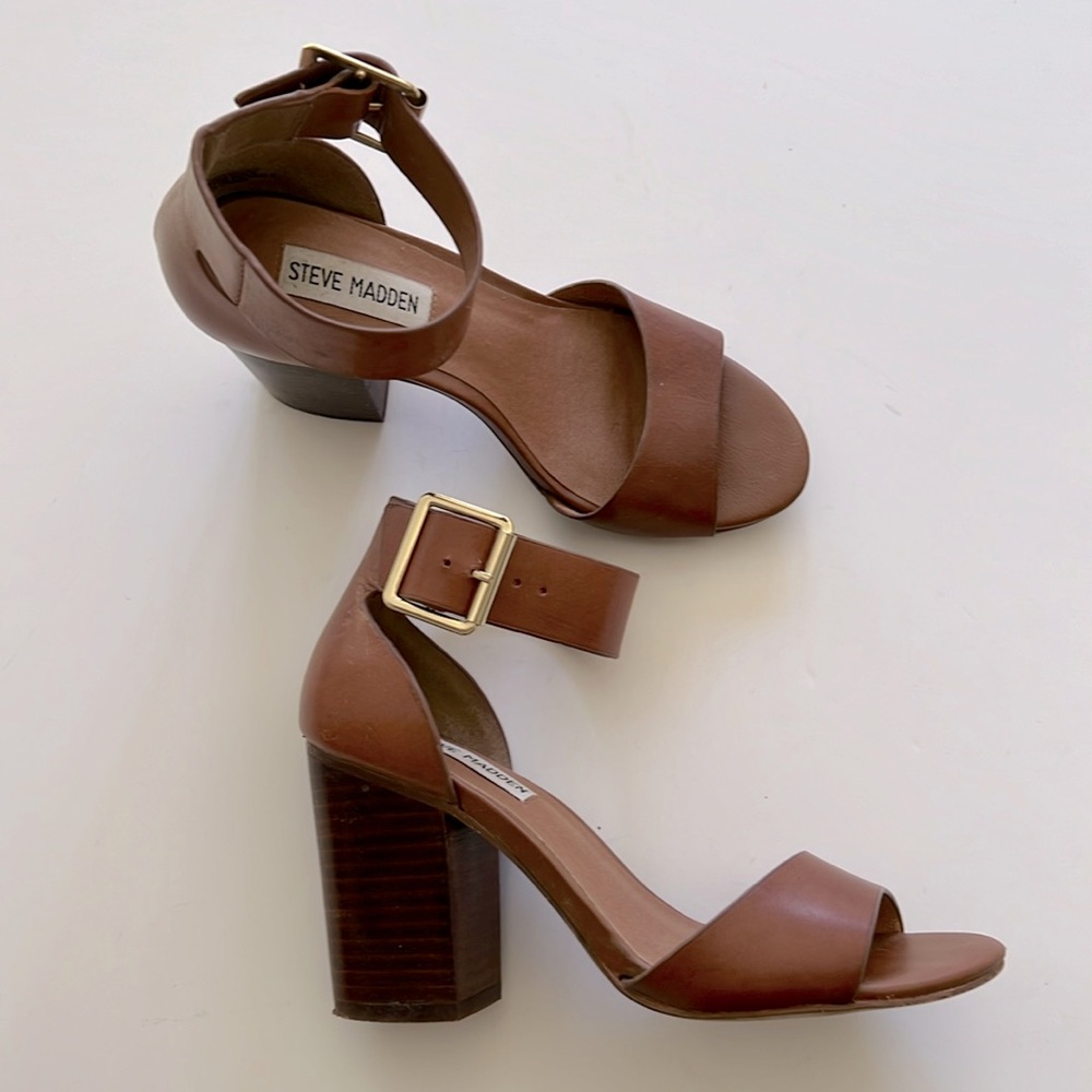 Sandals with stacked heels